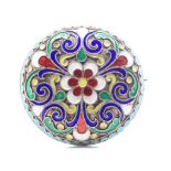 Good Russian silver & enamel brooch