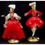 Pair of Murano glass dancers