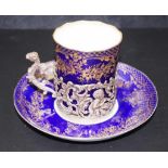 Late Victorian sterling silver mounted coffee cup