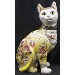 Rare Emile Galle faience cat figurine