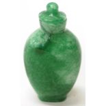 Chinese carved greenstone snuff bottle