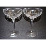 Pair Waterford cut crystal comports