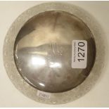 George V silver lidded crystal powder bowl