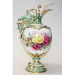 Large Royal Worcester handpainted ewer