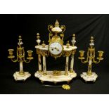 Antique French marble clock & garnitures