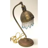 Austrian art nouveau brass electric lamp