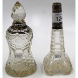 Two various sterling silver decorated scent bottle