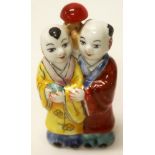 Chinese painted figural ceramic snuff bottle