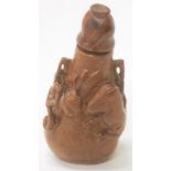Chinese carved boxwood snuff bottle