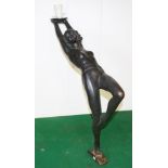 Large Art Deco style bronze lady lamp