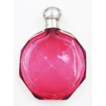 Ruby glass & sterling silver scent bottle