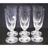 Six Lalique "Valencay" champagne glasses