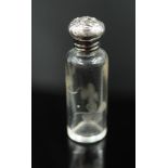 Sterling silver & etched glass perfume bottle