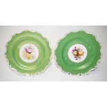 Pair antique Royal Worcester display plates