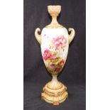 Royal Worcester handpainted urn shaped vase