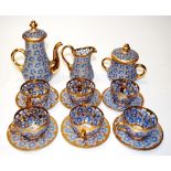 Antique hand painted glass coffee set
