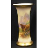 Royal Worcester 'Highland Cattle' Stinton vase