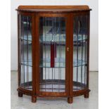 Leadlight demi-lune display cabinet