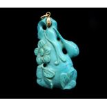 Antique Turquoise colour figural pendant