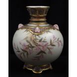 Royal Worcester blush ivory handpainted vase