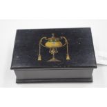 Vintage black lacquer ware trinket box