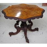 Antique walnut octagonal table