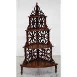 Large Victorian 4 tier corner whatnot