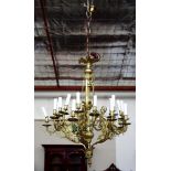 Napoleon III gilt metal 20 globe chandelier