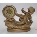 Antique spelter figural bedroom clock