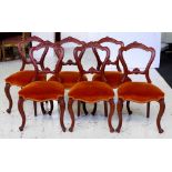 Six vintage balloon back chairs