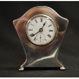 Edward VII sterling silver cased desk clock