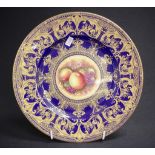 Royal Worcester painted fruit signed cabinet plate