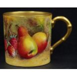 Royal Worcester hand painted coffee cup