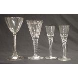 Four antique stemmed wine/liqueur glasses