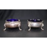 Two sterling silver open salts