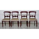 Four Edwardian style balloon back chairs