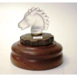 Vintage glass horse head car mascot