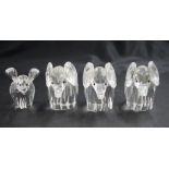 Four various Swarovski crystal elephant figures