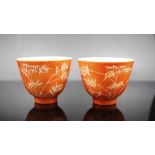 Pair Chinese ceramic cups