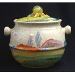 Clarice Cliff bizarre "Patina" biscuit barrel