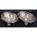 Two Victorian sterling silver bonbon dishes