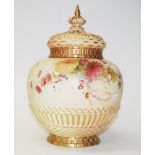 Large Royal Worcester blush ivory pot pouri vase