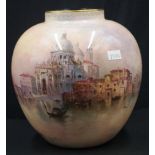 Royal Doulton handpainted Venetian scene vase