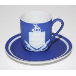 Early Wedgwood miniature blue jasper cup & saucer