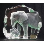 Mats Jonasson Sweden studio crystal elephant scene