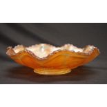 Carnival glass decorated centrepiece bowl