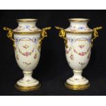 Pair of hand painted Sevres vases
