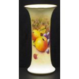 Royal Worcester painted fruit signed vase