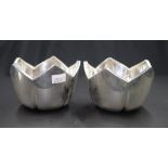 Pair contemporary tulip form silver bowls