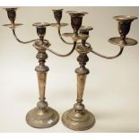 Pair of silver plated candelabra